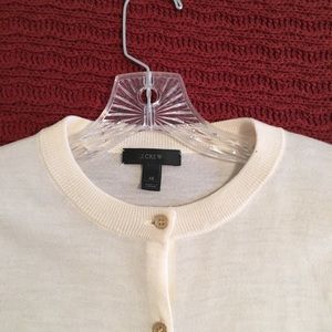 Jcrew Wool Jackie Cardigan Sweater in Ivory XS